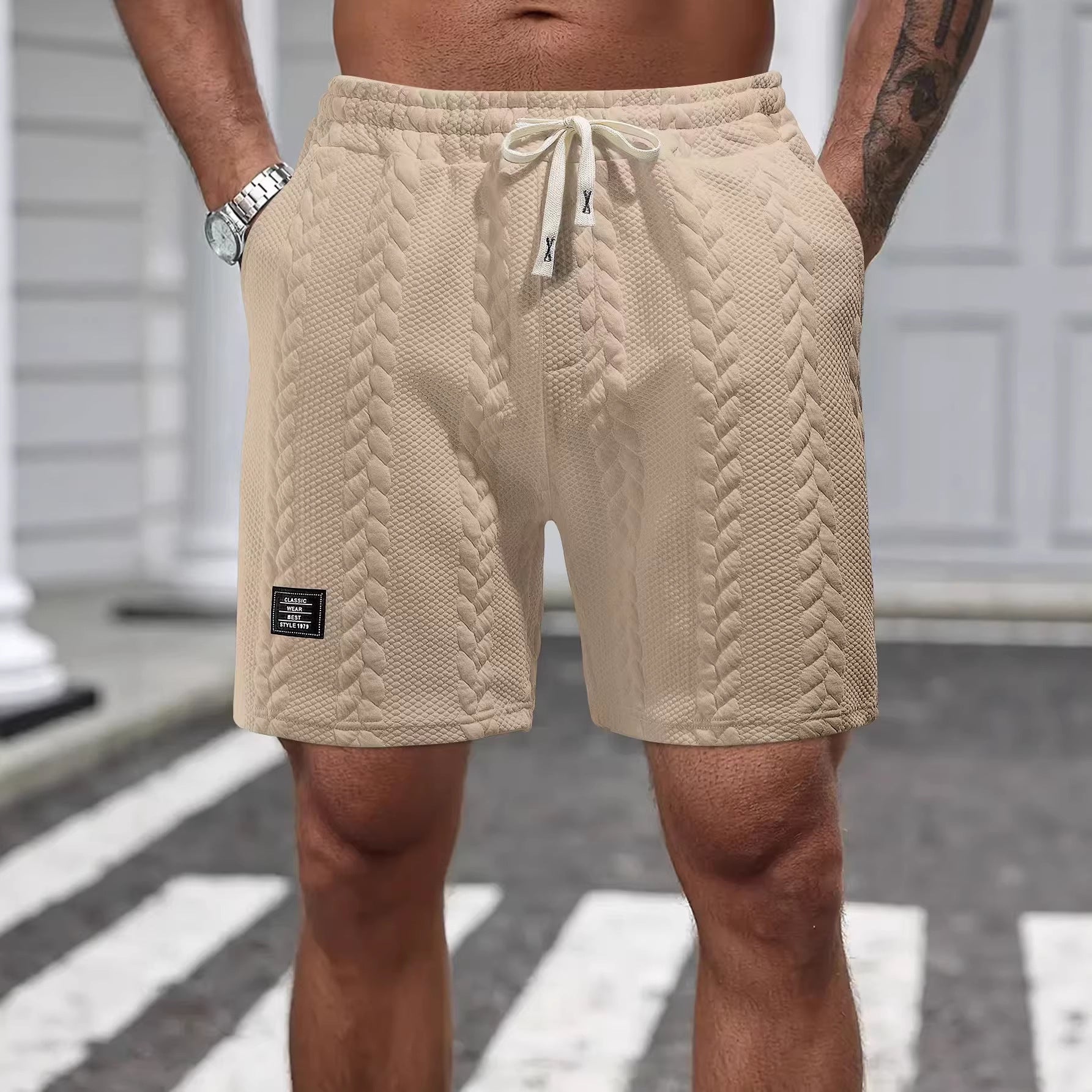 Men's Casual Jacquard Braided Shorts