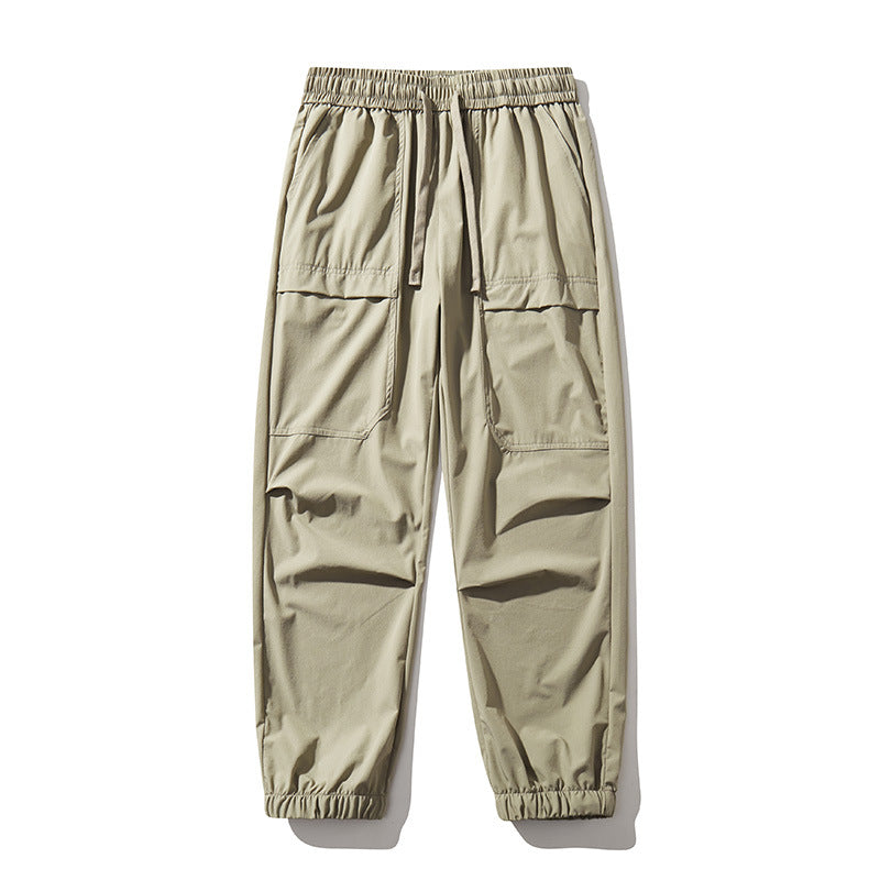 Men's Lightweight Nylon Drawstring Cropped Casual Pants