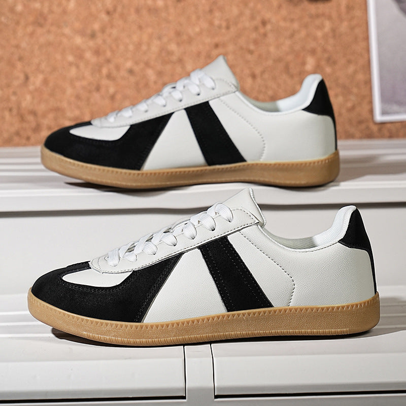 Low-Top Lace-Up Sneakers – Soft Sole Flat Heel