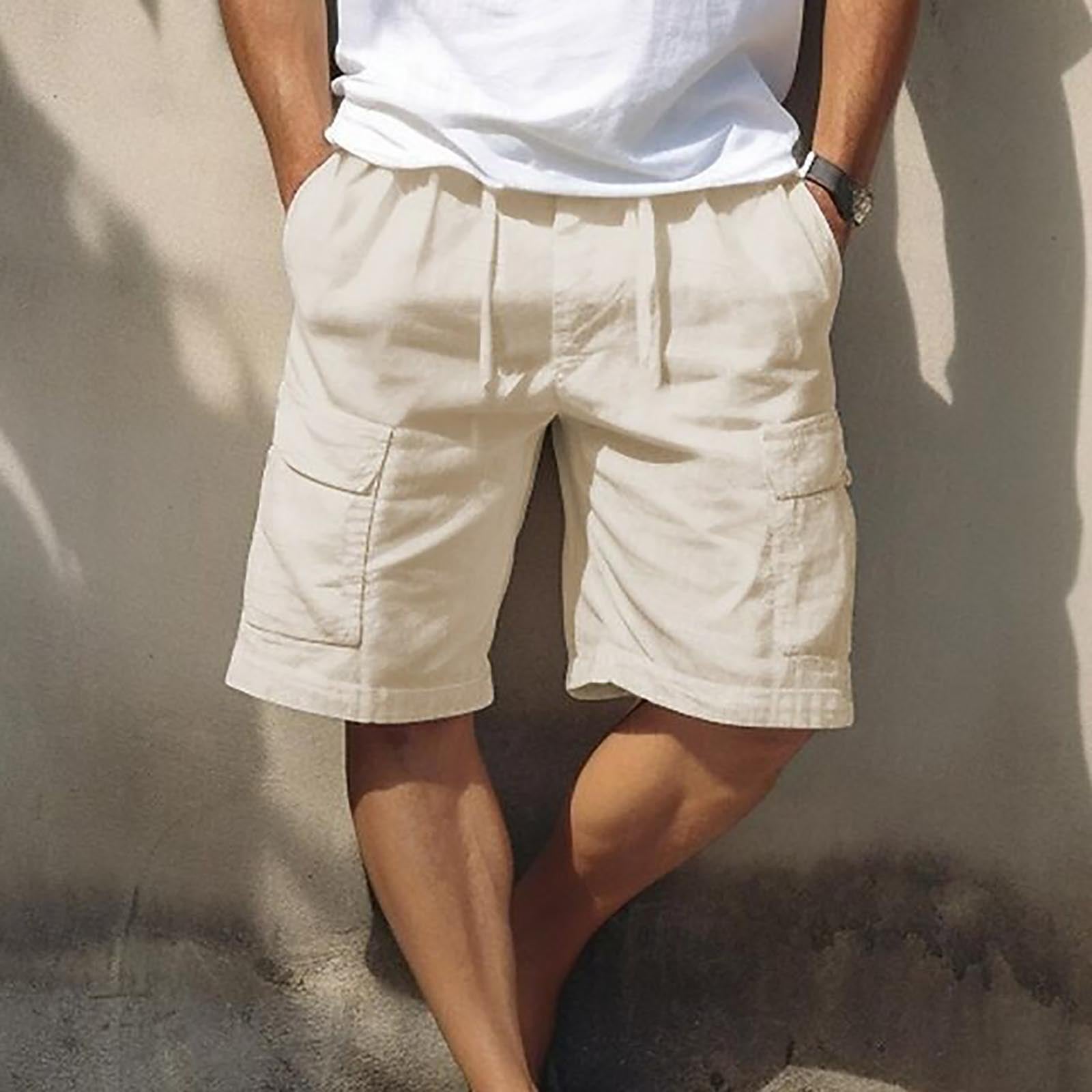 Men's Cotton Relaxed-Fit Multi-Pocket Casual Shorts – Lightweight & Breathable