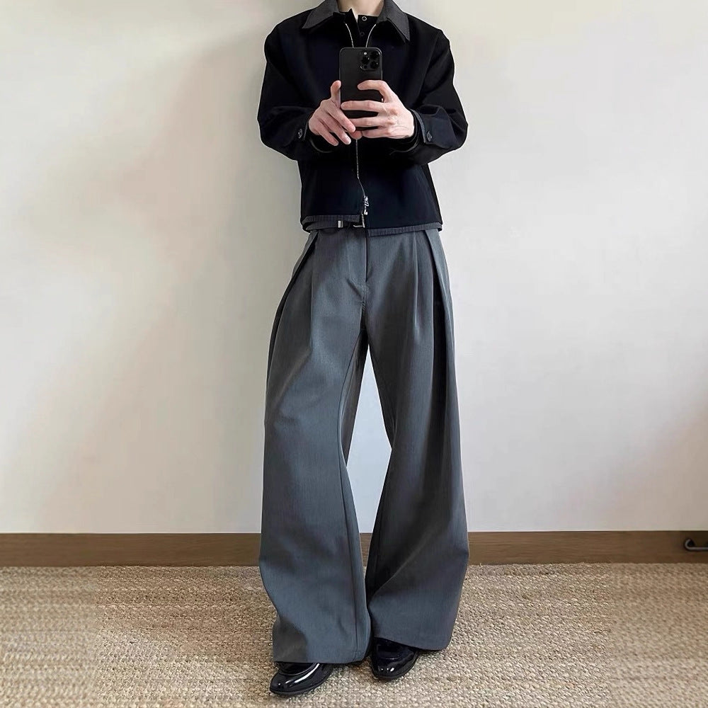 Men's Stretch Casual Trousers – Straight Leg Mid-Rise