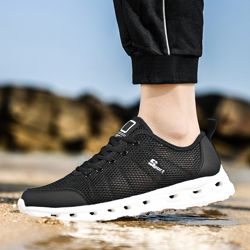 Men's Mesh Breathable Sports Sneakers – Hollow-Out Design