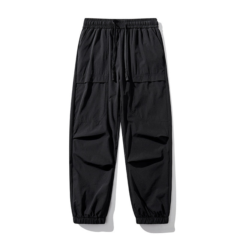 Men's Lightweight Nylon Drawstring Cropped Casual Pants