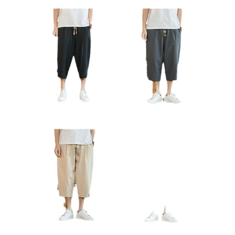 Men's Linen Cropped Pants