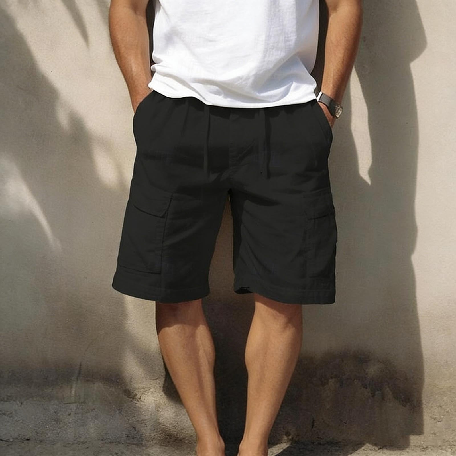 Men's Cotton Relaxed-Fit Multi-Pocket Casual Shorts – Lightweight & Breathable