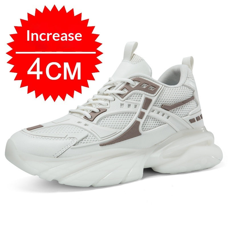 Men's Height-Boosting Casual Sneakers – Breathable Mesh Hidden Wedge Shoes
