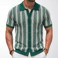 Striped Jacquard Short-Sleeve Knit Shirt