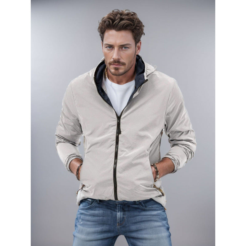 Men's Reversible Zip Jacket – Two-Tone Loose Fit