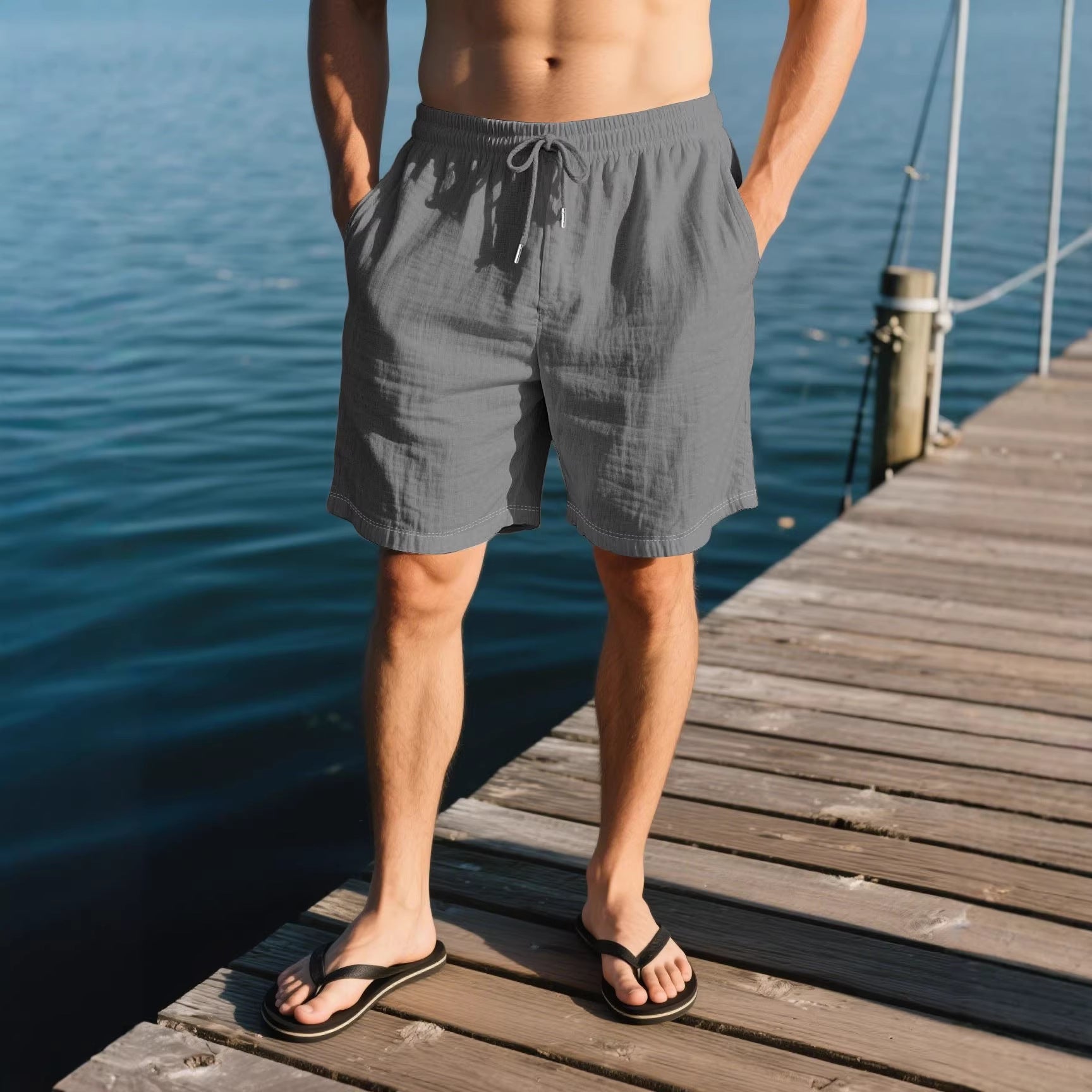 Cotton-Linen Breathable Beach Casual Shorts