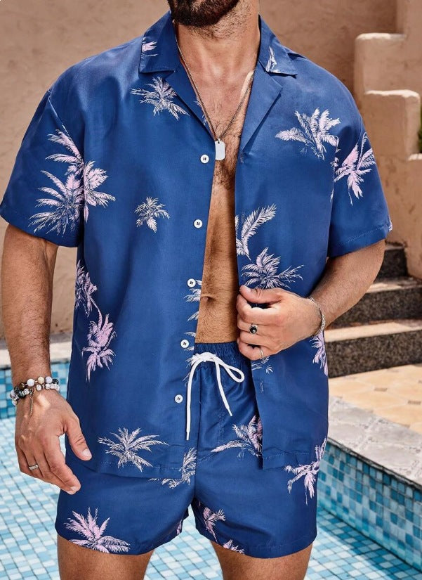 Men's Hawaiian Print Cuban-Style Resort Shirt