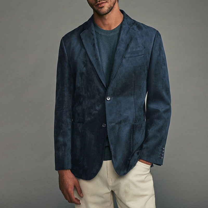 Suede-Like Fabric Casual Slim-Fit Jacket