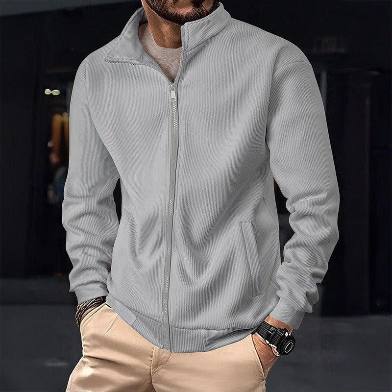 Men's Stand Collar Padded Jacket | Mid-Length Relaxed Fit Winter