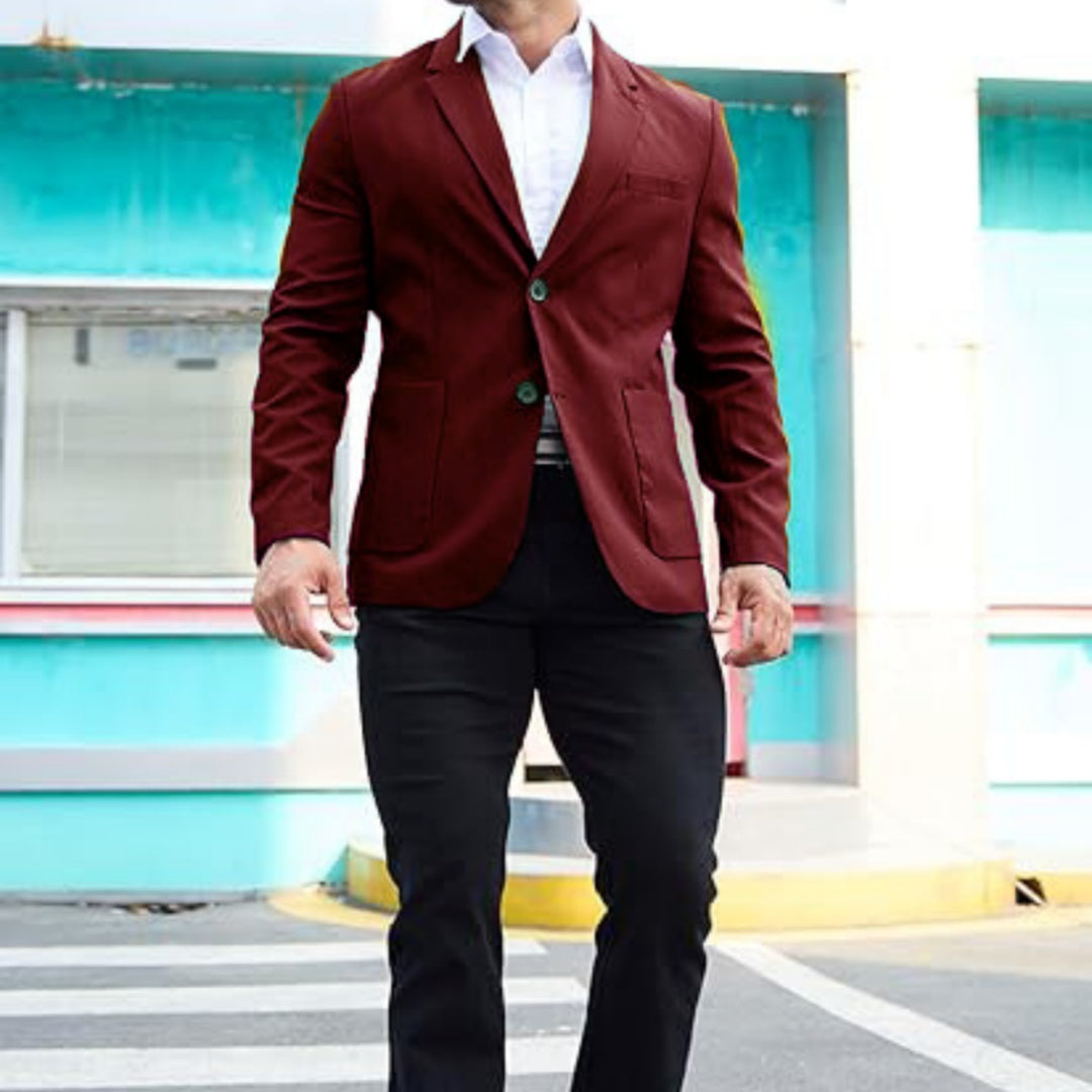 Men's Slim Fit Casual Jacket – Long Sleeve Commuter Style