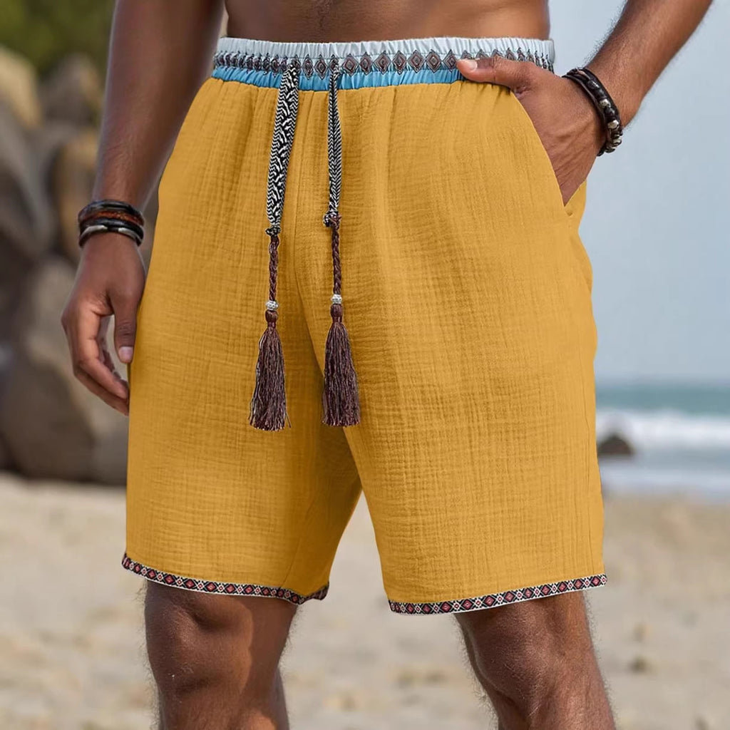 Men's Loose Beach Shorts – Breathable Drawstring Casual Pants