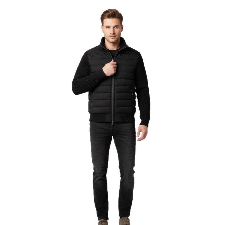 Stand-collar Patchwork Fashion Casual Zip-up Cardigan