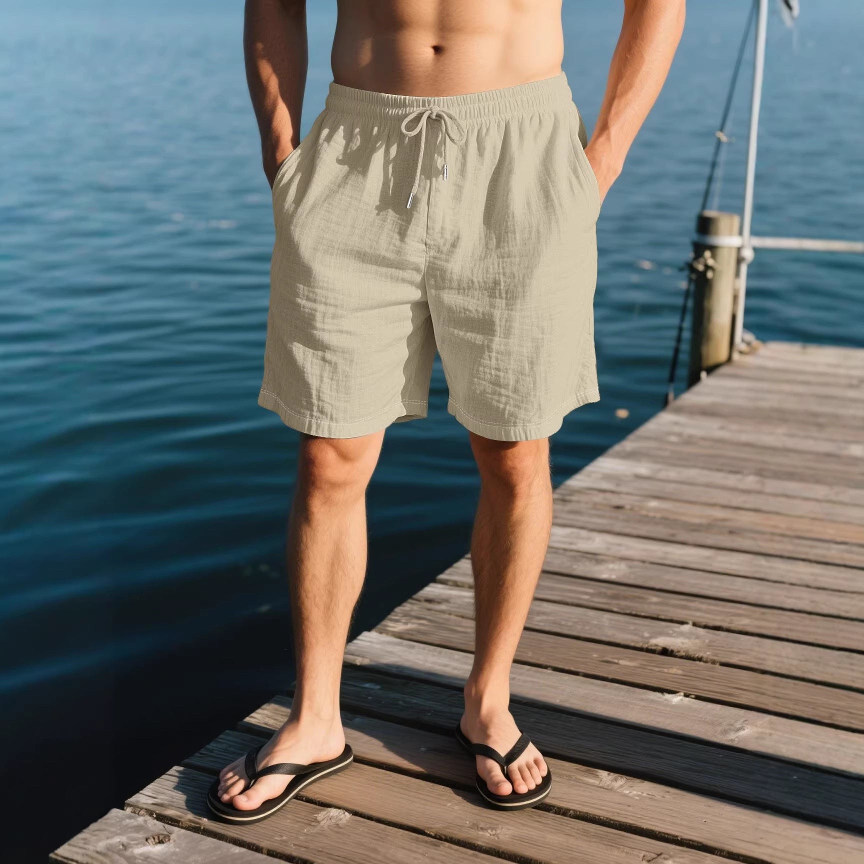 Cotton-Linen Breathable Beach Casual Shorts