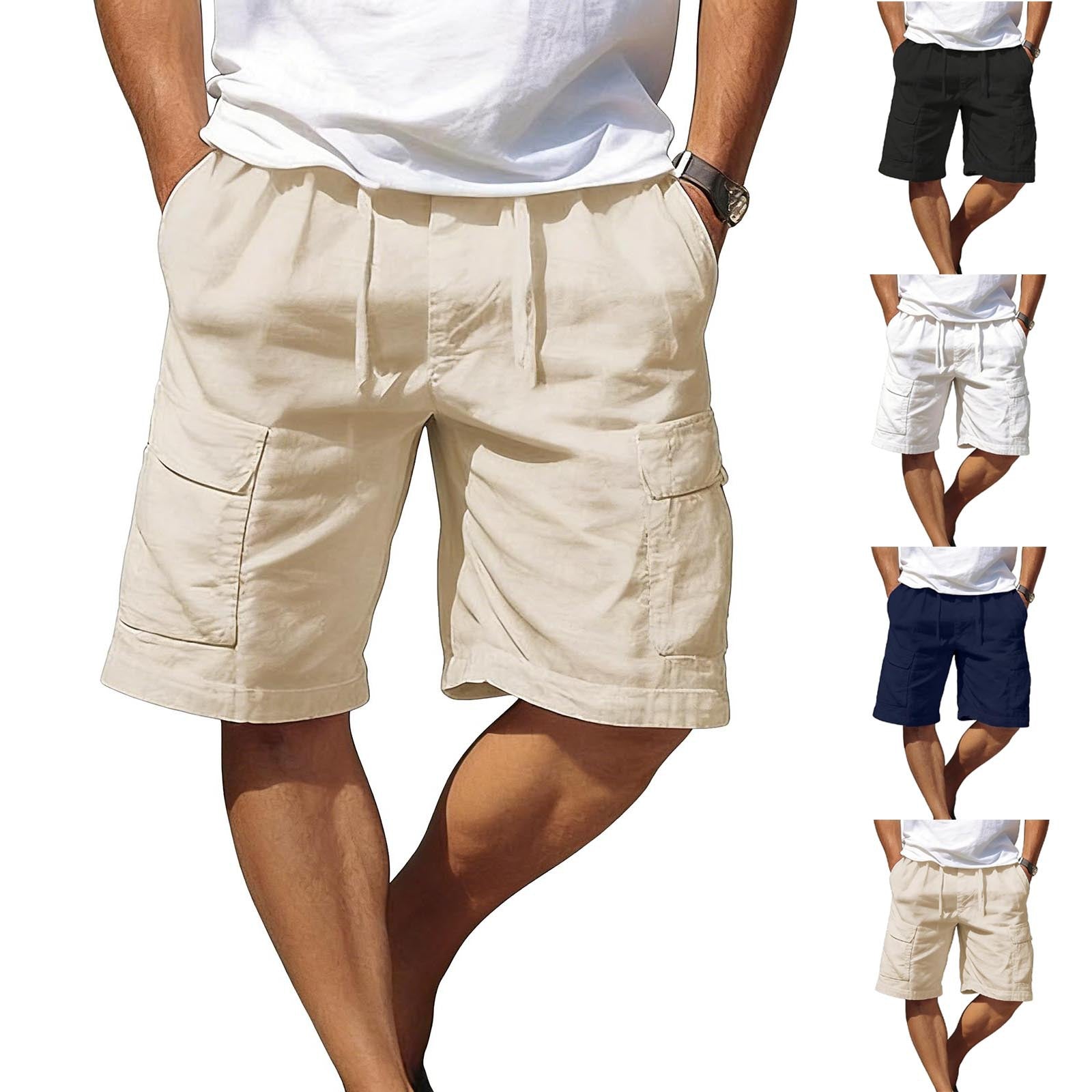 Men's Cotton Relaxed-Fit Multi-Pocket Casual Shorts – Lightweight & Breathable