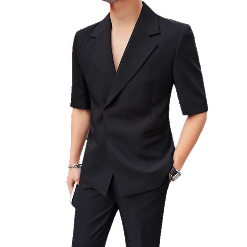 High-end Mens Suit With Three-quarter Sleeves