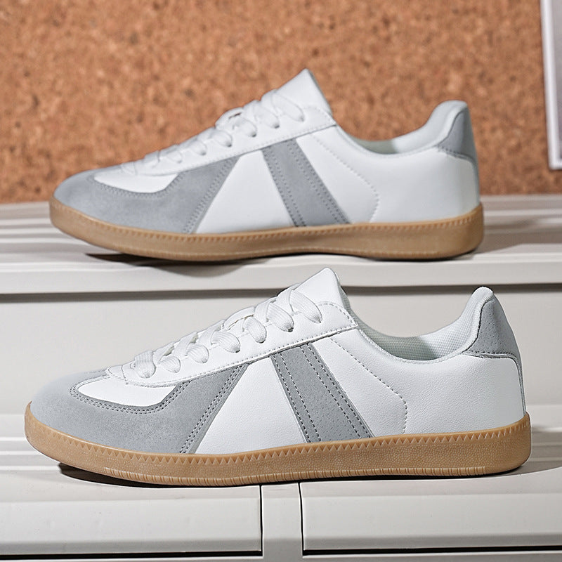 Low-Top Lace-Up Sneakers – Soft Sole Flat Heel
