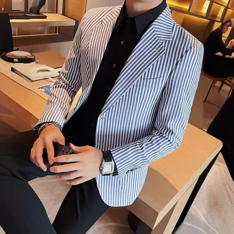 Fashionable Casual Striped Suit Jacket