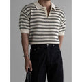Striped Short-Sleeve Knitted Casual Shirt
