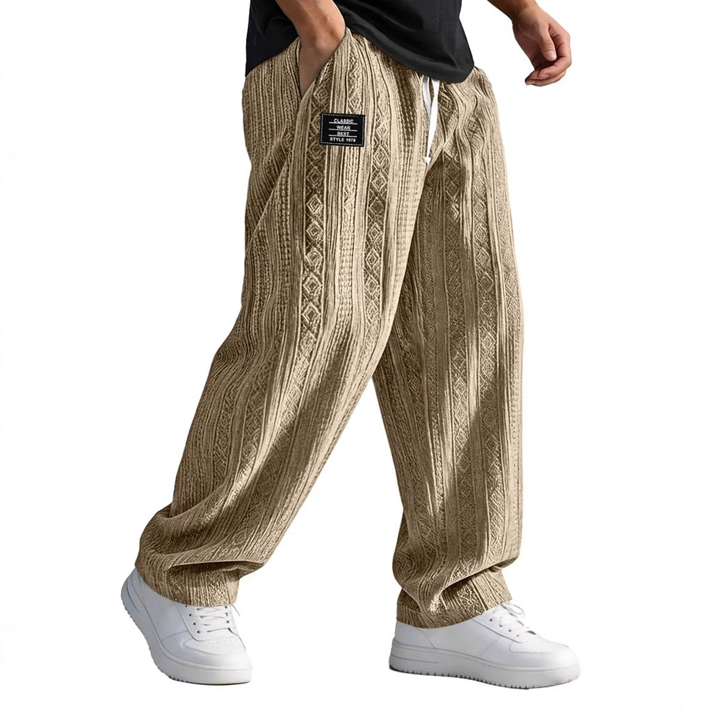 European And American Style Pocketed Straight-Leg Loose Lace-Up Sporty Casual Pants