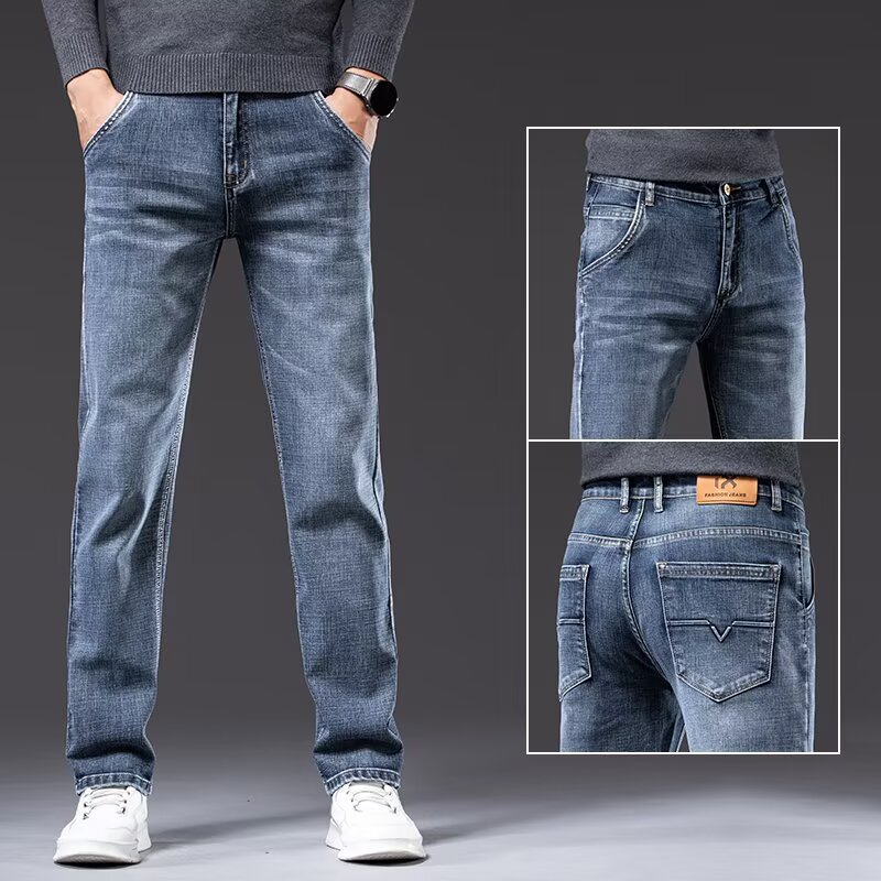 Fashionable Loose Straight-Leg Denim Jeans