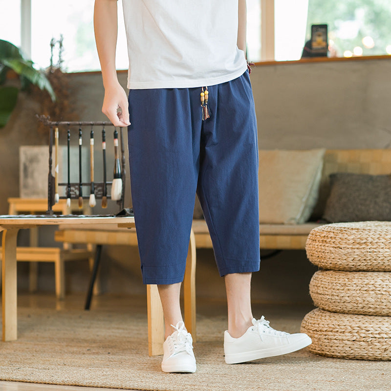 Men's Linen Cropped Pants