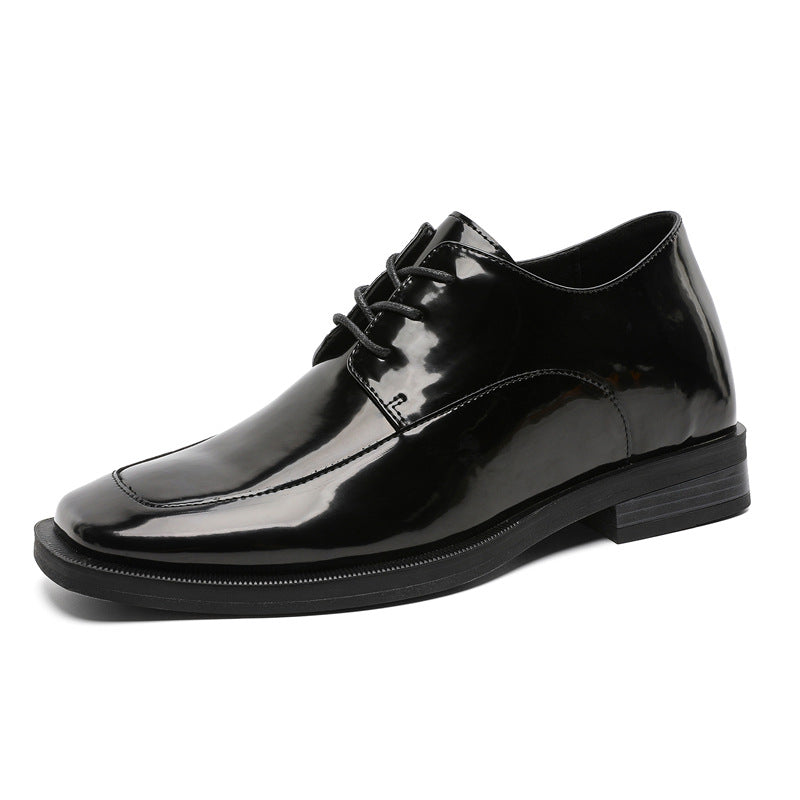 Business-Casual Chunky-Heel Elevator Shoes In British Style