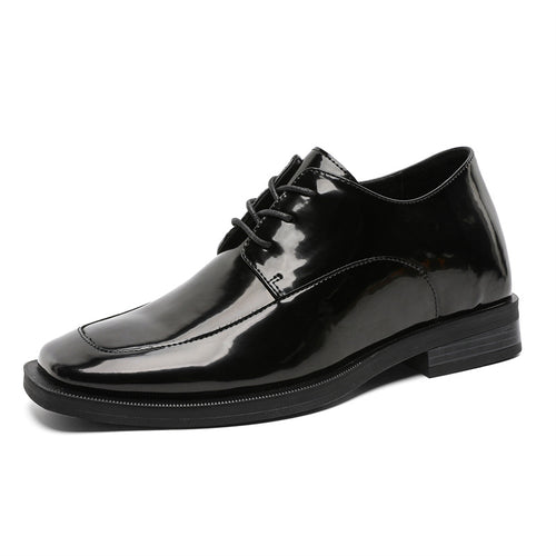 Business-Casual Chunky-Heel Elevator Shoes In British Style