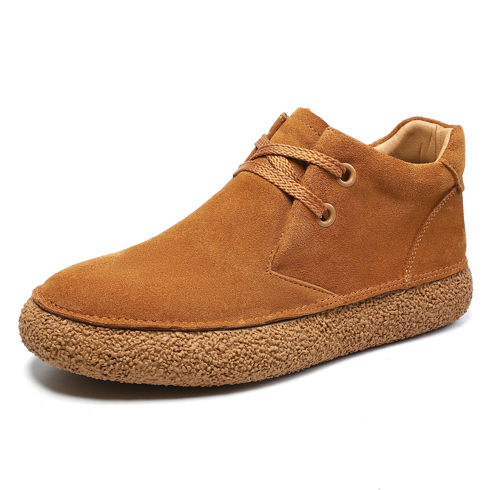Matte Suede Mid-Top Sneakers