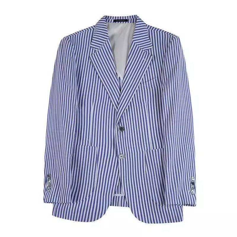 Fashionable Casual Striped Suit Jacket