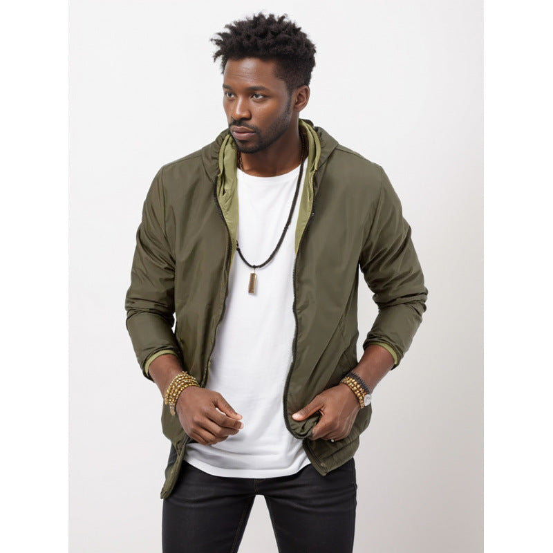 Men's Reversible Zip Jacket – Two-Tone Loose Fit