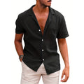 Solid-color Loose-fit Linen Shirt