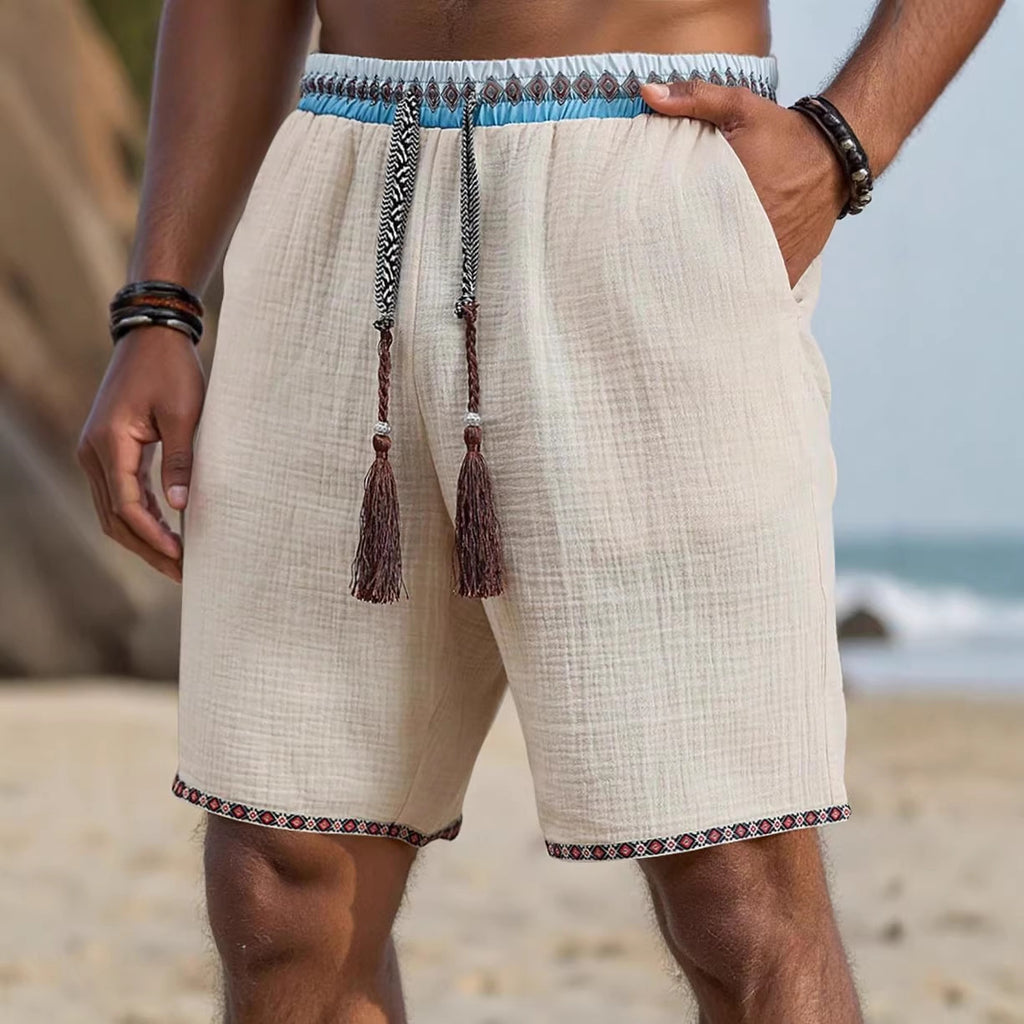 Men's Loose Beach Shorts – Breathable Drawstring Casual Pants