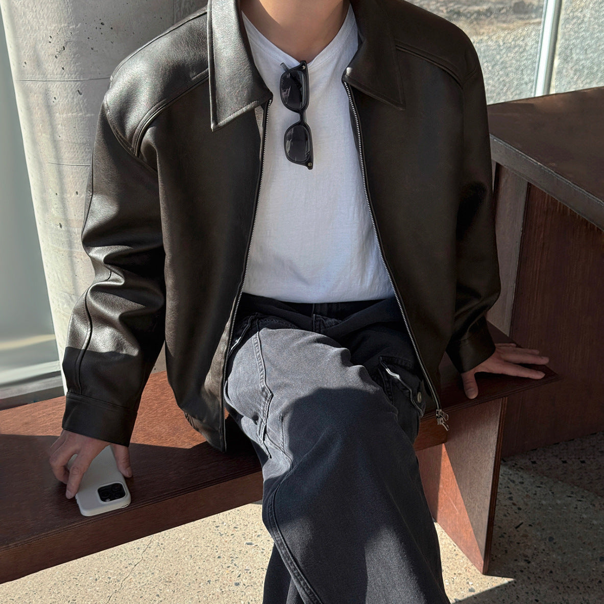 Loose Casual Lapel-collar Commuter-style Jacket