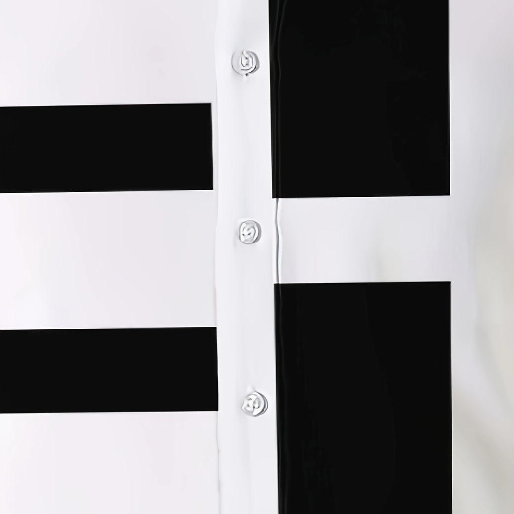 Men's 3D-Printed Black & White Slim Fit Shirt