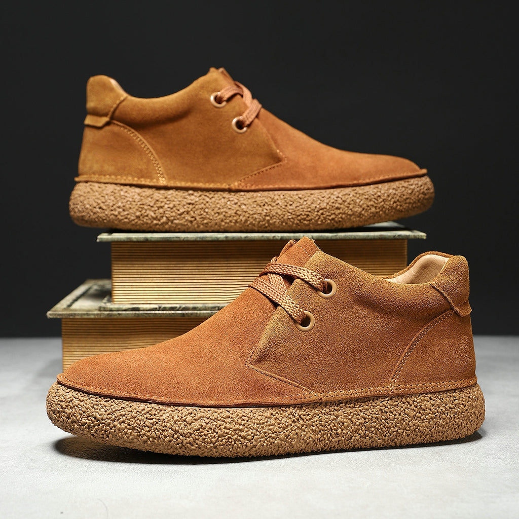Matte Suede Mid-Top Sneakers