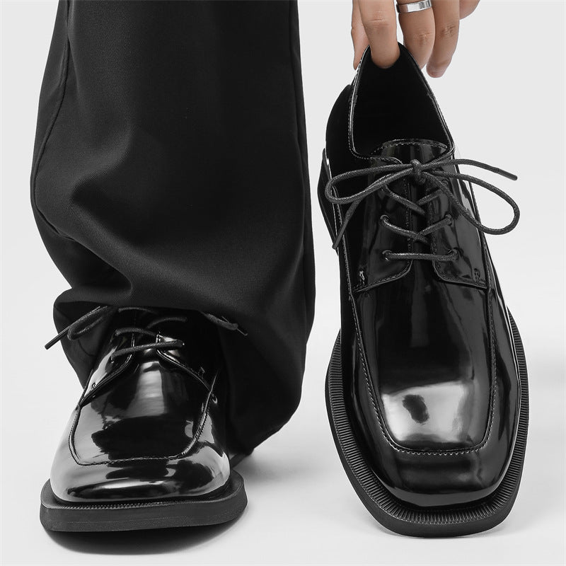 Business-Casual Chunky-Heel Elevator Shoes In British Style