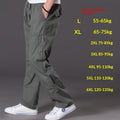 Men's Plus-Size Cotton Cargo Pants – Multi-Pocket High Waist