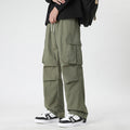 Ice Silk Trousers Multi-Pocket Loose Straight-Cut Casual Sports Pants