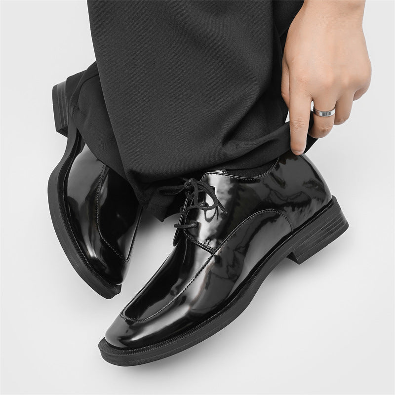 Business-Casual Chunky-Heel Elevator Shoes In British Style