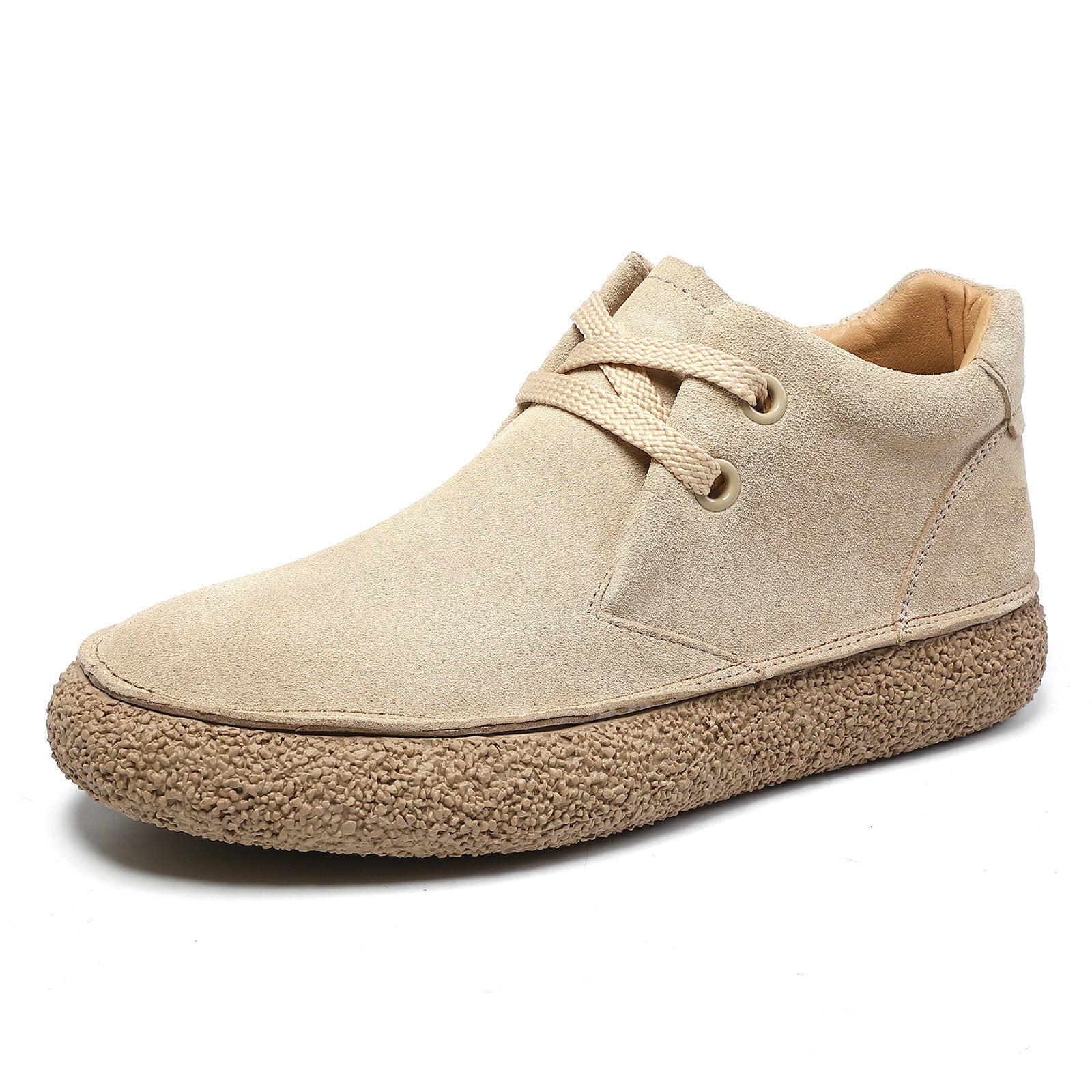 Matte Suede Mid-Top Sneakers