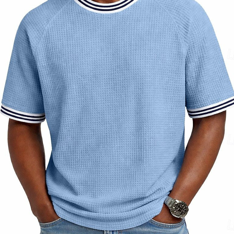 Men's Waffle-Weave Short-Sleeve T-Shirt – Breathable, Relaxed Fit
