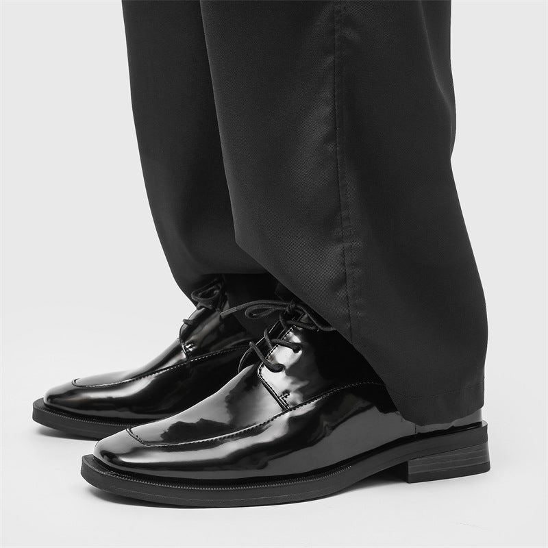 Business-Casual Chunky-Heel Elevator Shoes In British Style