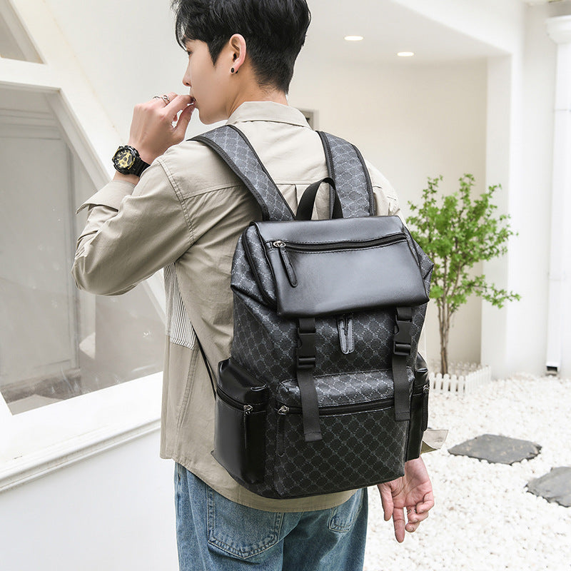 Large-Capacity Travel Backpack – Waterproof PU Printed Design