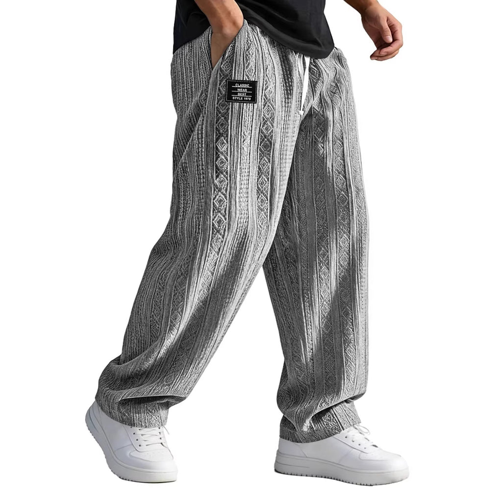 European And American Style Pocketed Straight-Leg Loose Lace-Up Sporty Casual Pants