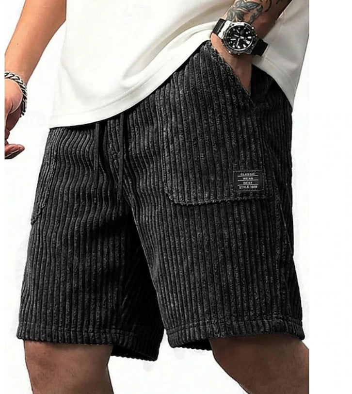 Men's Corduroy Shorts – Comfortable Streetwear Shorts with Pockets