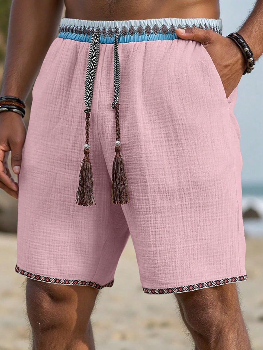 Men's Loose Beach Shorts – Breathable Drawstring Casual Pants