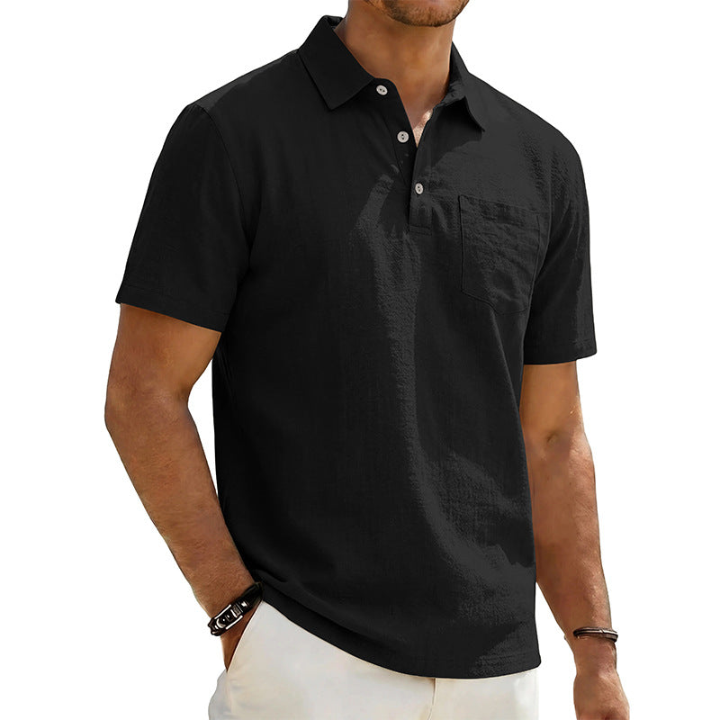 Linen Polo Shirt Loose-Fit Casual